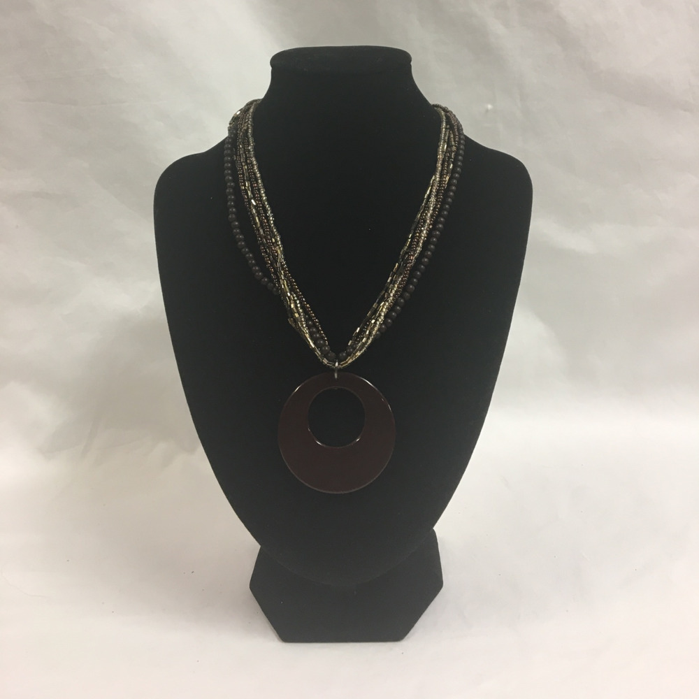 Heavily Beaded Brown Necklace